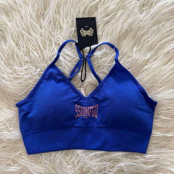 Darc Sport SSDDNFGU FRVR Everson Seamless Sports Bra Cobalt Size Large - Picture 2 of 8